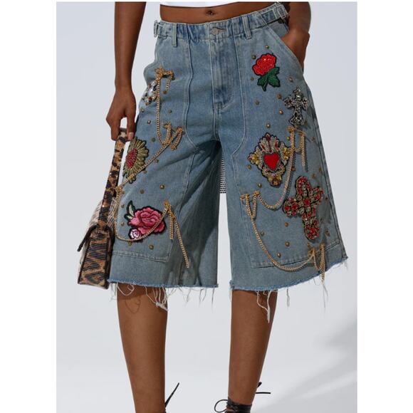 AKIRA Pants - New Akira Women's COOL GIRL LIKE ME BERMUDA SHORT Size Large